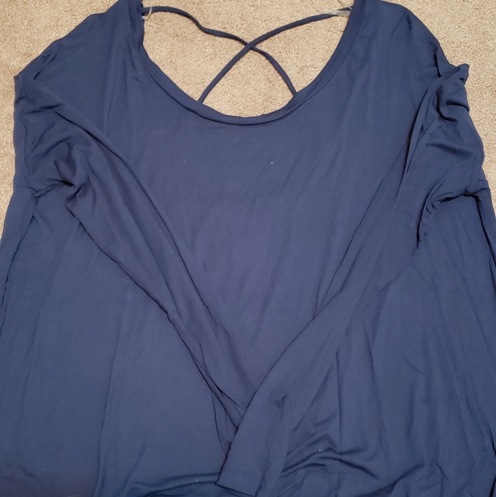 Navy blue cross back shirt